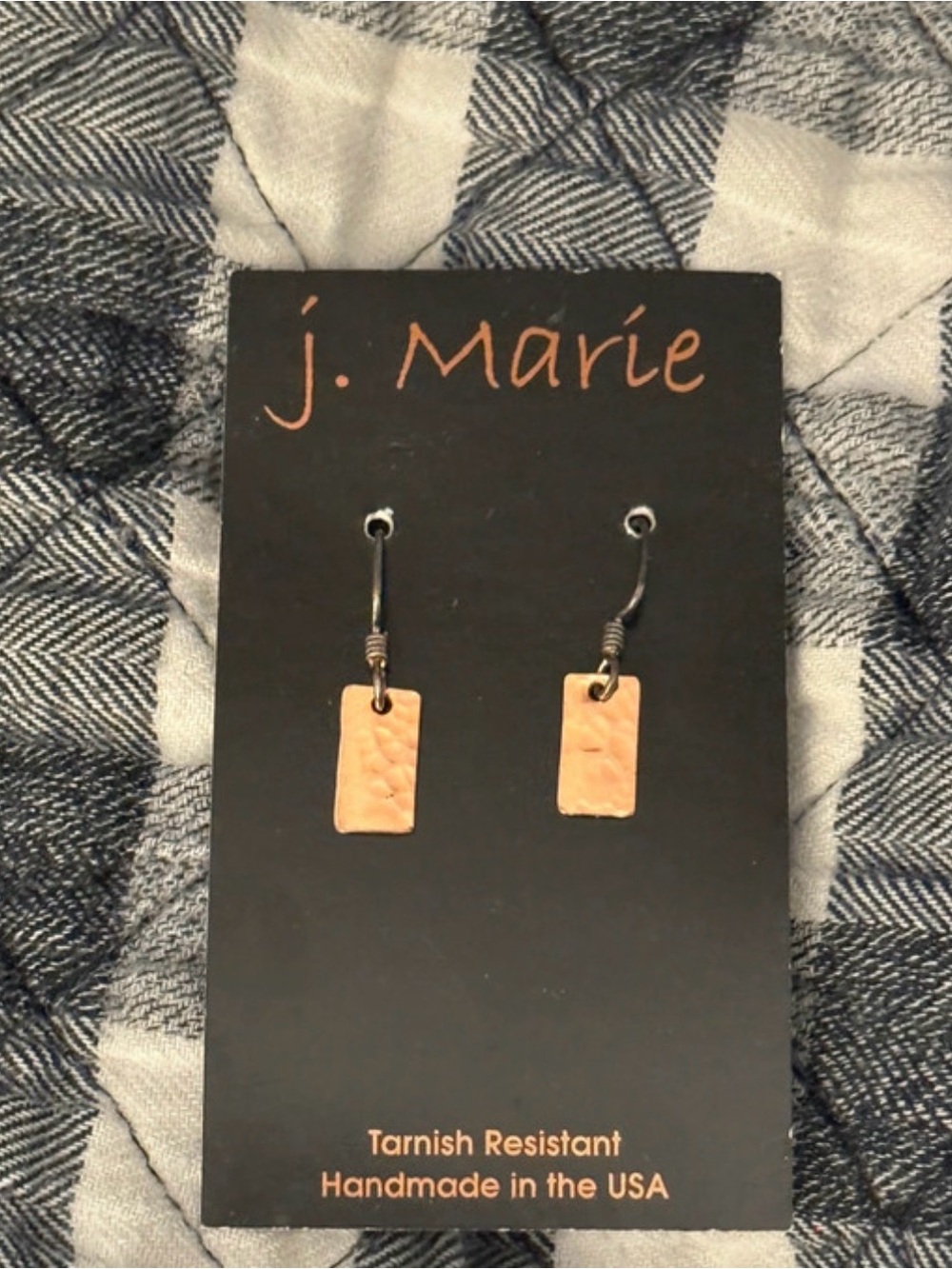 j. Marie Copper Rectangular Drop Earrings